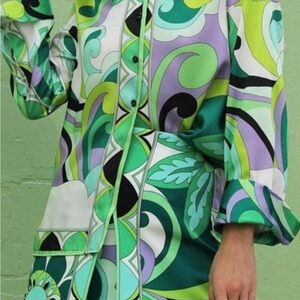 Green and Purple Patterned Women's Skirt
